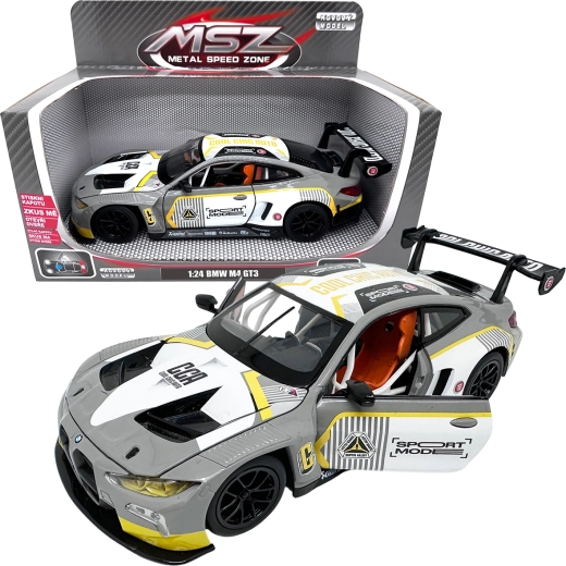 Metalinis modelis 1:24 BMW M4 GT3 – sidabrinė pilka