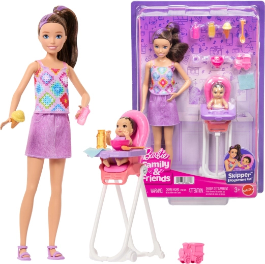 Barbie Skipper Babysitter with Baby and High Chair