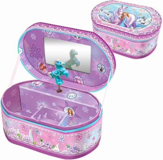 Musical oval jewelry box – horse and princess