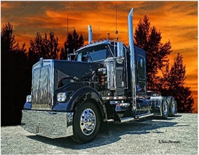 Paint by Numbers Dark Blue Truck 40 × 50 cm