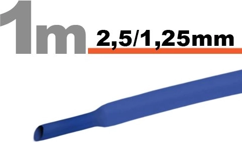 Mėlynas izoliacinis vamzdelis 2,5/1,25 mm