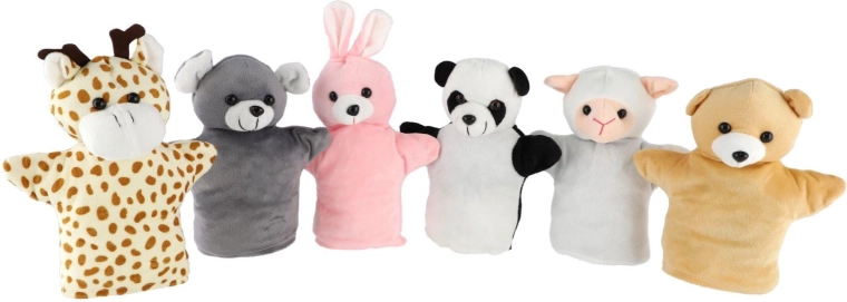 Plush animal hand puppet 20 cm - 1 piece