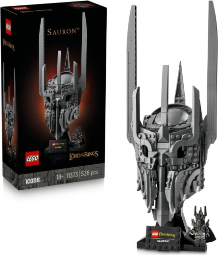 LEGO Icons Žiedų valdovas: Saurono šalmas – kolekcinis ekspozicinis modelis