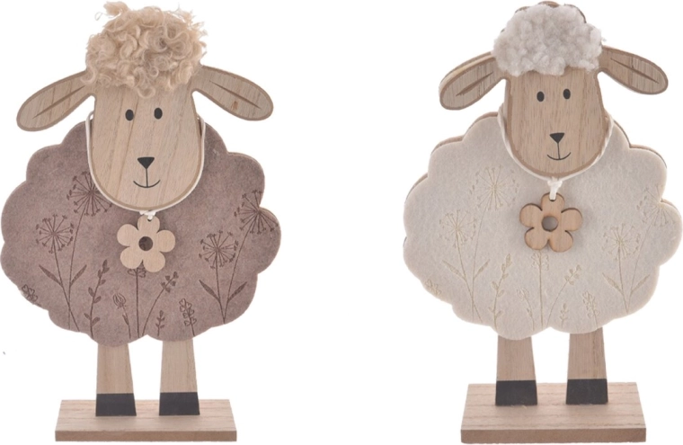 Plush and wooden sheep – children’s room decoration (2 variants)