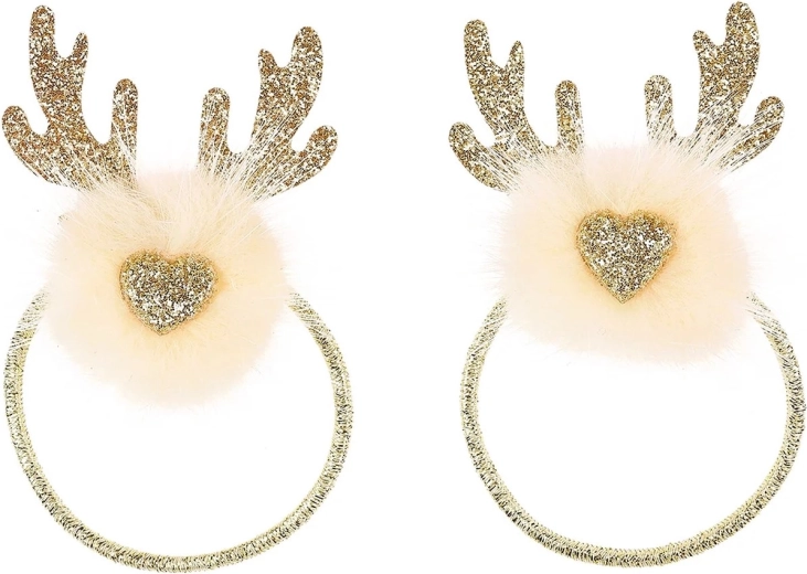 Souza! Zona Hair Ties with Christmas Reindeer Antlers - 2 pcs