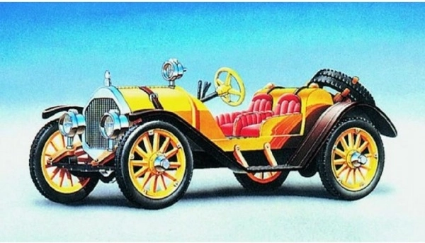 Automobilio modelis Mercer Raceabout 1912 dėžutėje