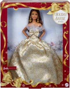 Barbie kalėdinė lėlė rudaplaukė 2025