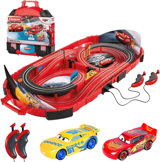 Carrera Speed Arena Disney Pixar Cars lenktynių trasa lagamine