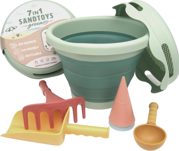 Compactoys foldable sand toy set 7-in-1 green