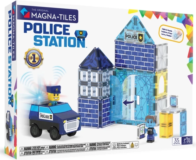 Magna-Tiles magnetinis konstruktorius „Policijos nuovada“ (35 detalės)