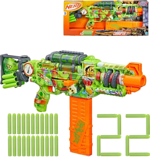 Hasbro Nerf Zombie Corrupter blaster with 22 darts
