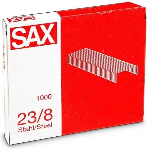Sąsagos segtuvui 23/8, cinkuotos, 1000 vnt.