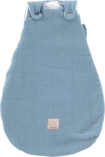Träumeland Liebmich outer sleeping bag made of muslin, light blue, 62/68