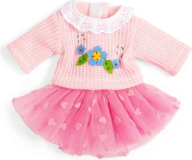 Bigjigs Toys rožinis tiulio sijonas ir megztinis lėlei 28 cm