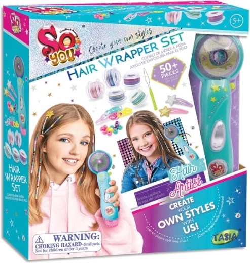 Tasia karoliukų vėrimo priemonė plaukams