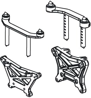 Front and Rear Shock Absorber Mount for Tiger SR10-CC - 1 piece
