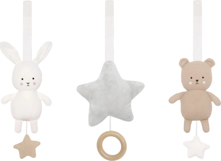 Jabadabado tekstiliniai žaisliukai ant lavinamojo stovo teddy & bunny