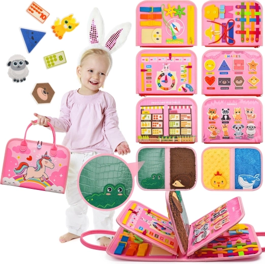2Kids Toys sensorinė veiklos (busy) knyga vienaragis