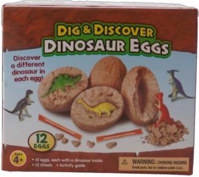 Dinozaurų kiaušiniai kasinėjimui – edukacinis rinkinys vaikams