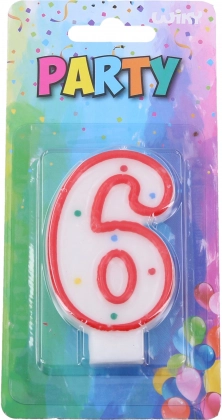 Torto vakarėlio žvakė – skaičius 6