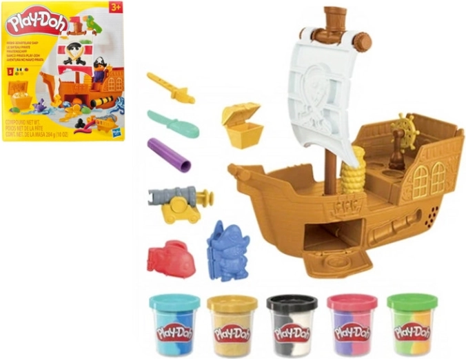Play-Doh piratų laivas – kūrybinis modelino rinkinys
