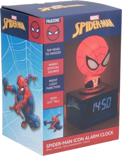 Marvel Spider-Man ikoninis žadintuvas su naktine šviesa