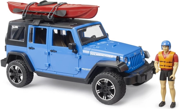 Bruder Jeep Wrangler Rubicon with Kayak and Figurine in 1:16 Scale