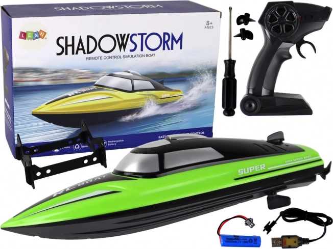 RC motor boat 2.4 GHz green 20–25 km/h