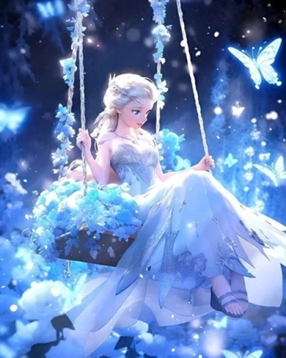 Paint by Numbers Ice Princess on a Swing 40 × 50 cm
