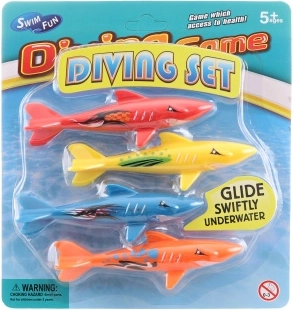 Vandens žaislas Nardymo rykliai – 4 vnt. rinkinys