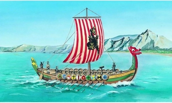 Vikingų laivas DRAKKAR – modelis 1:60