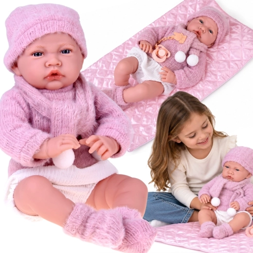 Talking baby doll with sound functions, 45 cm