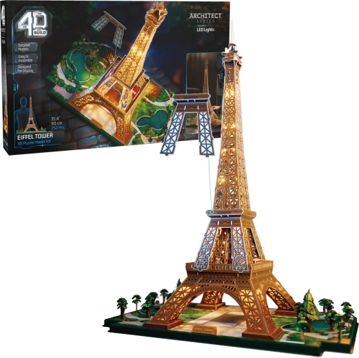 4D Build Eiffel Tower with LED Lighting – 3D Model to Assemble