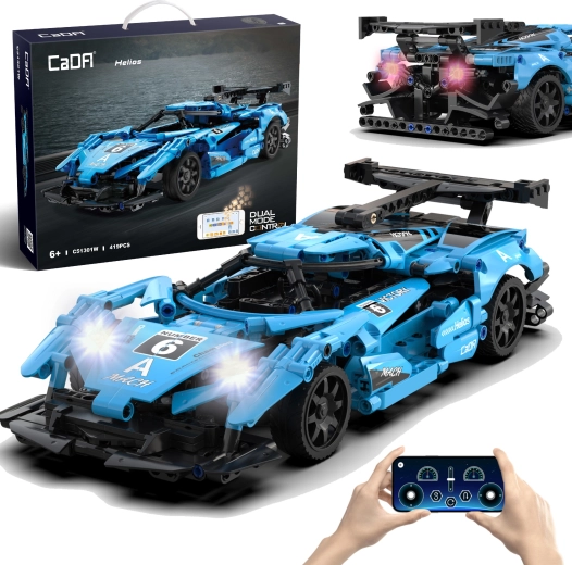 CaDA nuotoliniu būdu valdomo sportinio automobilio „Helios“ konstruktorius su LED žibintais