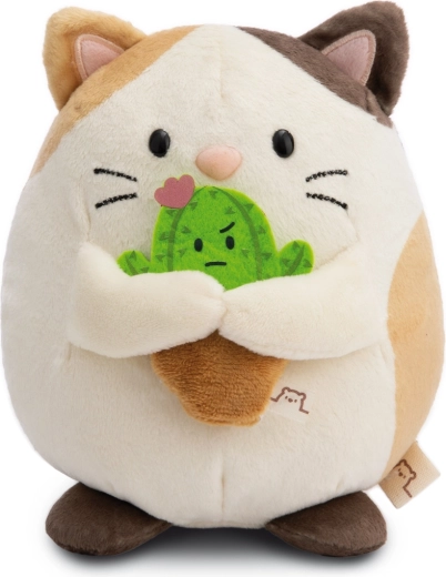 NICI MyMochi pliušinė katytė Angy su kaktusu, 16 cm, dovaninėje pakuotėje