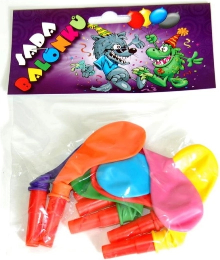 Inflatable Balloons with Whistle, Set of 7