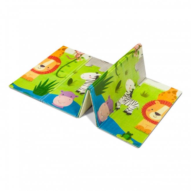 Double-sided foam play mat lionelo robby multicolor safari + city life 180 × 200 cm