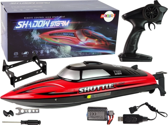 RC motor boat 2.4 GHz red 20–25 km/h