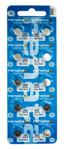 Renata SR41W 392 button cell watch battery 1.55 V 45 mAh, pack of 10