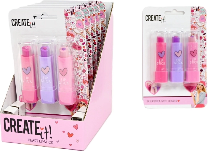 Create It! vaikiškas lūpų dažų rinkinys Love – 3 spalvos