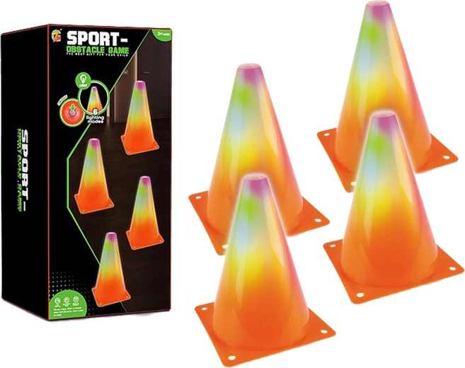 Šviečiantys LED kūgiai – rinkinys 4 vnt.