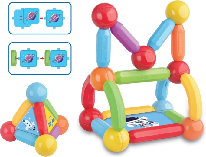 Magnetic Construction Set with 50 Pieces