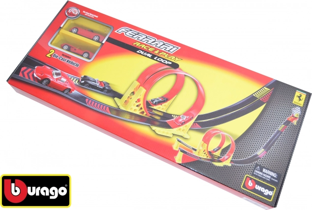 Bburago Ferrari Race & Play dual loop with 2 cars and portable case 1:43