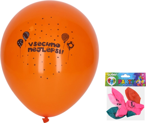 Pripučiami balionai „Su gimtadieniu“ 30 cm – 5 vnt.