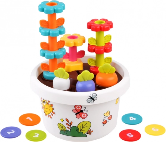 Hola edukacinis vazonėlis 12 mėn.+ su rūšiavimo žaislu ir piramide