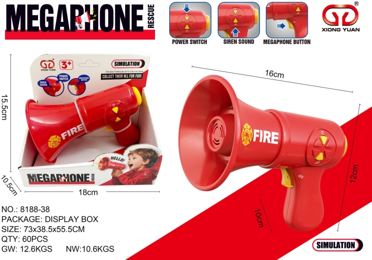 Red Firefighter Megaphone