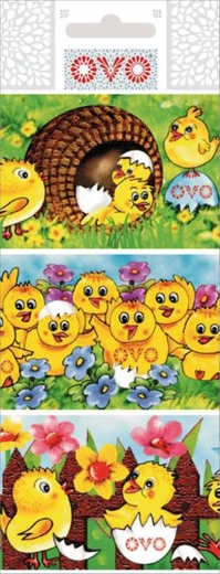 Ovo susitraukiančios kiaušinių apvalkalėlės su viščiukais, rinkinys 9 vnt.