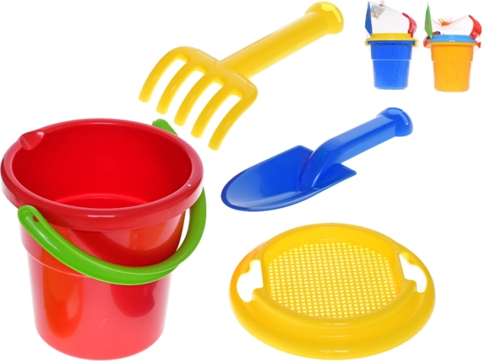 Smėlio žaidimų rinkinys su kibirėliu 18 cm – 4 dalių