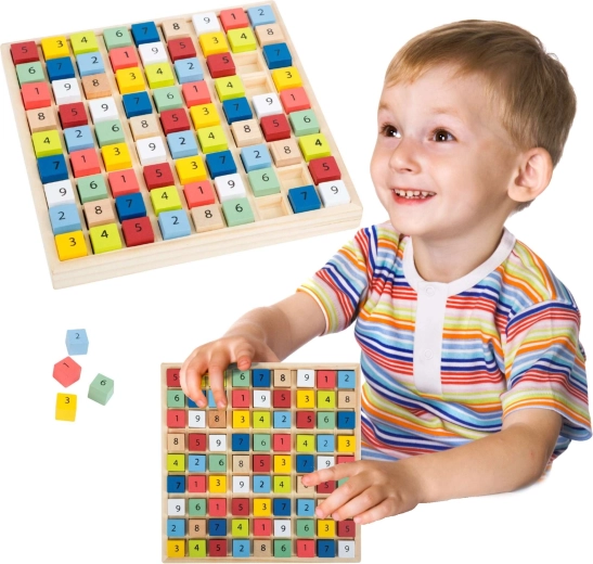 Small Foot wooden sudoku colorful blocks