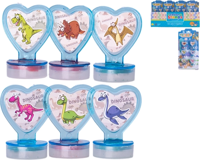 Savaime nusidažantys dinozaurų antspaudai – rinkinys 6 vnt.